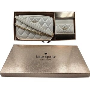 Kate Spade New York Quilted Patent Leather Crossbody Bag and Cardholder Gift Set